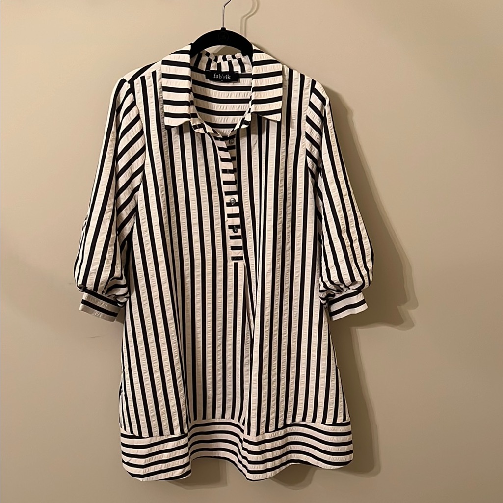 Fab'rik Monochrome Striped Dress